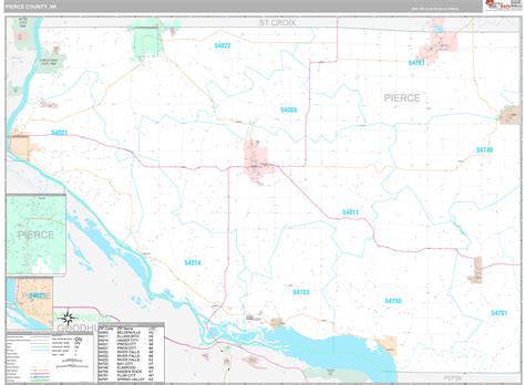 Pierce County Wall Map Premium Style Images And Photos Finder