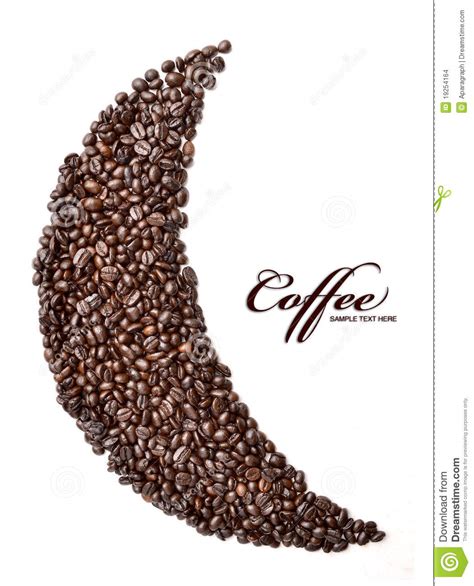 Moon Made Of Roasted Coffee On A White Background Stock Photo Image