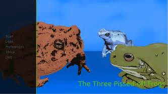 Three Drunk Pissedoff Frogs By Froge