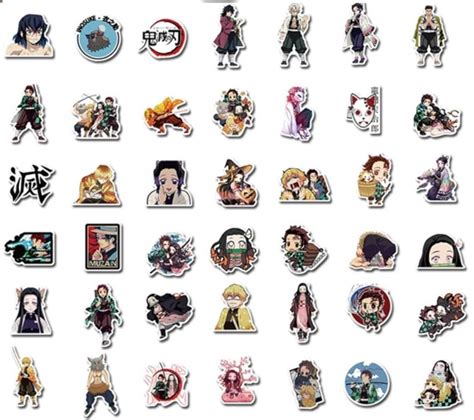 50100pcs Demon Slayer Stickersjapanese Anime Manga Etsy