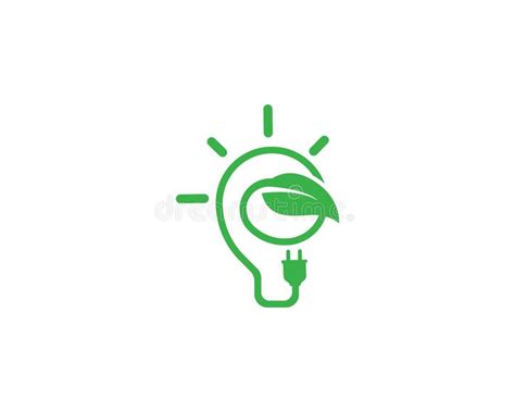 Green Bulb Eco Energy Template Concept Vector Stock Illustration