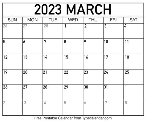 Printable March 2023 Calendar Templates With Holidays Free