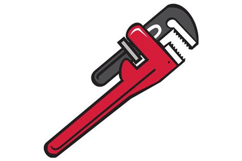 Pipe Wrench Spanner Crossed Shield C Pre Designed Illustrator