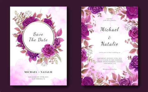 Purple Wedding Invitation Images Free Vectors Stock Photos And Psd