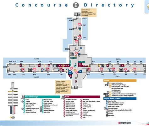 Map Of Concourse E At Atl Airport Where One Flew South Is Located