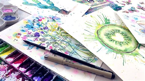 Ink And Watercolor Magic 5 Step By Step Illustrations Yasmina Creates