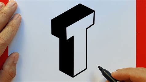 How To Draw A Letter T In 3d Easy Step By Step Youtube