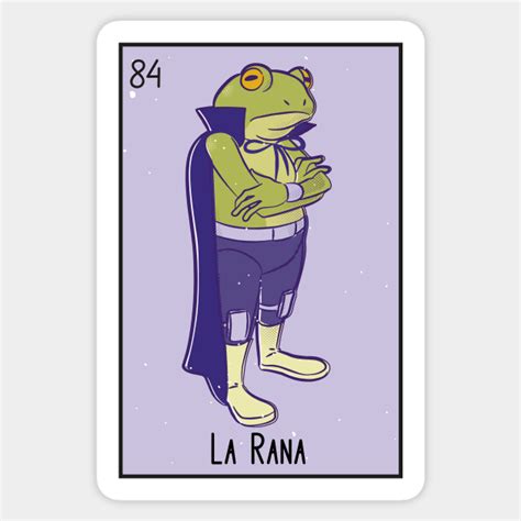 La Rana Mexican Luchador Frog Loteria Card Frog Pegatina
