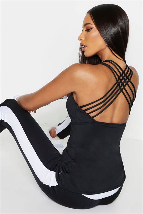 Fit Strappy Back Running Tank Top | boohoo in 2021 | Running vest, Running tank tops, Running 