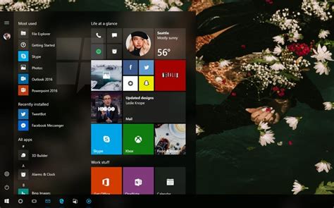 Windows 10 Redstone 3 Could Bring Transparent Start Menu Light Taskbar