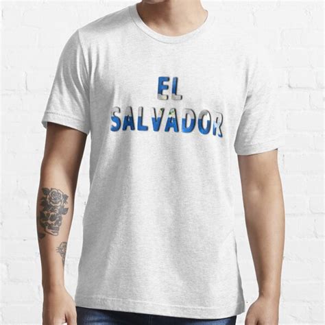 El Salvador Word With Flag Texture T Shirt For Sale By Markuk97