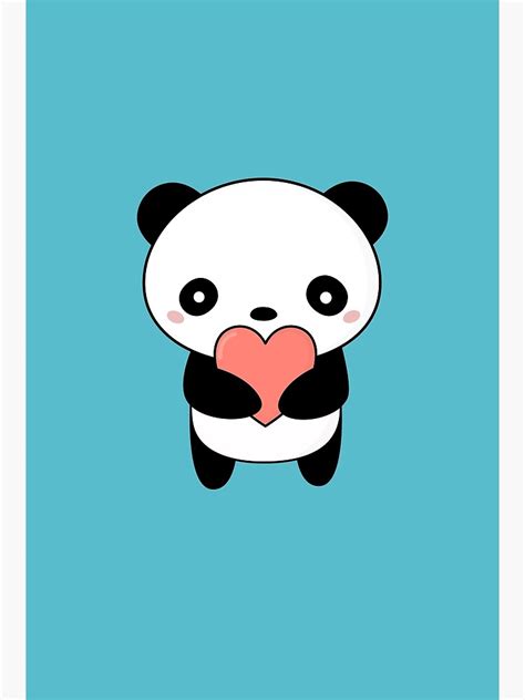 Kawaii Cute Panda Bear Poster For Sale By Happinessinatee Redbubble