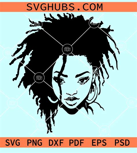 black woman dreadlocks svg locs svg woman with with locs svg