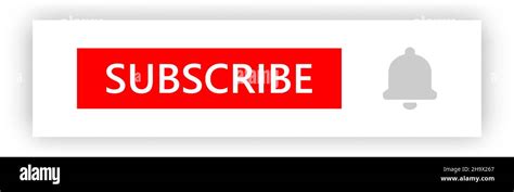Subscribe Button With Notification Bell Icon Red Button Element For