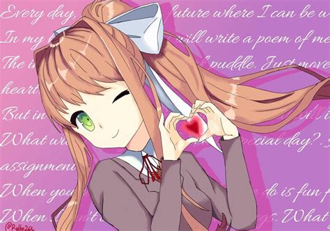 Monika Is Winking At You She Loves You 💚💚💚 By Ridho262 On Pixiv