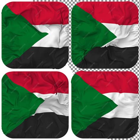 forma de escudero de bandera de sudán aislada diferentes estilos de ondulación textura de