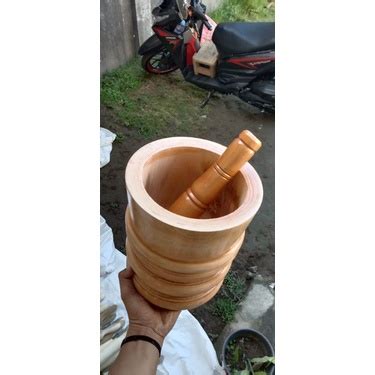 Jual Lumpang Kayu Mahoni Lesung Kayu Cm Free Alu Penumbuk Shopee