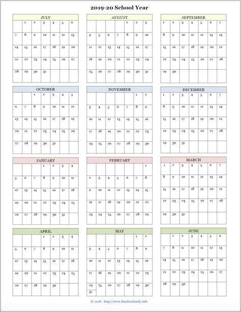 Printable Calendar Year At A Glance 2020 Calendar Printables Free