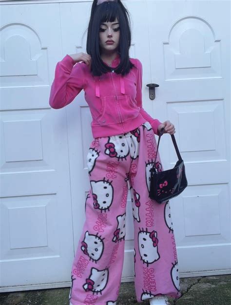 Hello Kitty Pants Fleece Trousers In 2022 Cute Skirt Outfits Pretty