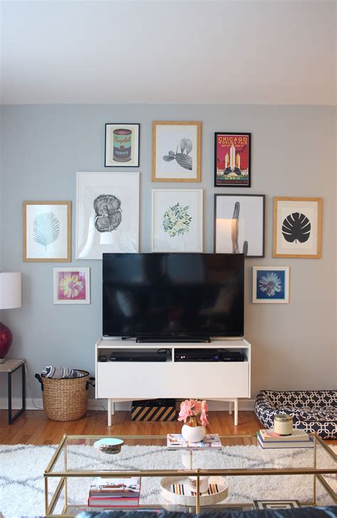 Hanging a Gallery Wall Around a TV 2.0 - Design Evolving | Wall decor ...