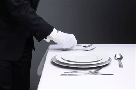Waiter Setting Formal Dinner Table Stock Photo Download Image Now