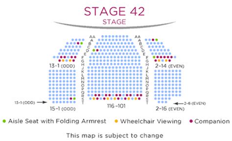 Seating Chart Stage 42 New York City New York