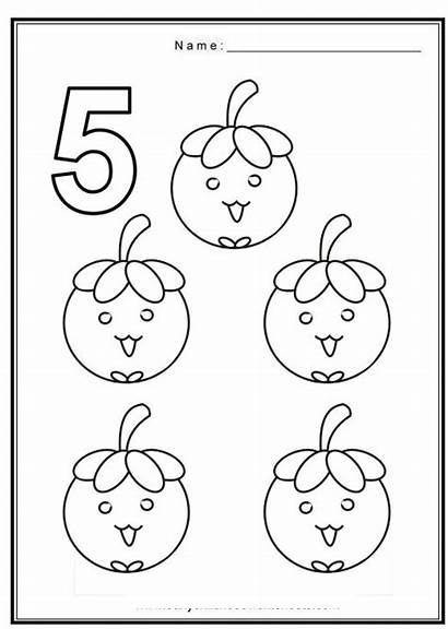 Coloring Number Numbers Pages Worksheets Worksheet Preschool