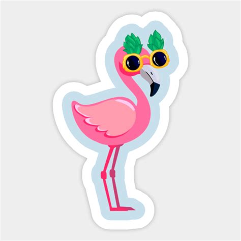 Flamingo With Sunglasses Cute Flamingo Sticker Teepublic Uk