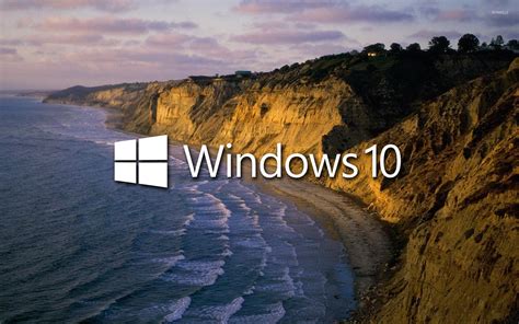 Windows 10 On The Shore Text Logo Wallpaper Computer Wallpapers 47134