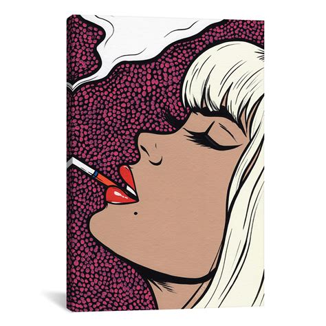 Platinum Blonde Smoking Girl Allyson Gutchell Modern Pop Art
