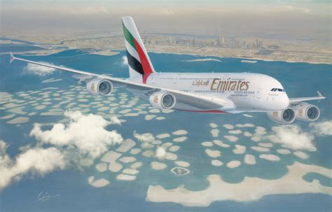 Emirates A380 Over Dubai Airlinerart
