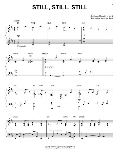Still, Still, Still sheet music by Traditional (Piano 