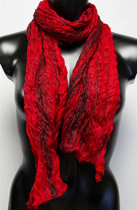 Scarf Deep Red Black Babs Clothing