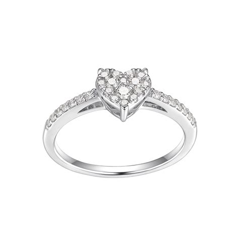 Forever Facets 13 Ct Tw Lab Grown Diamond Heart Ring In Platinum Over