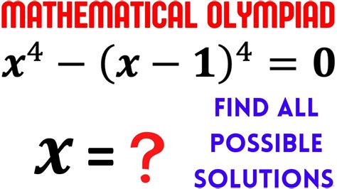 find both real and imaginary solutions to x 4 x 1 4 0 math olympiad preparation youtube