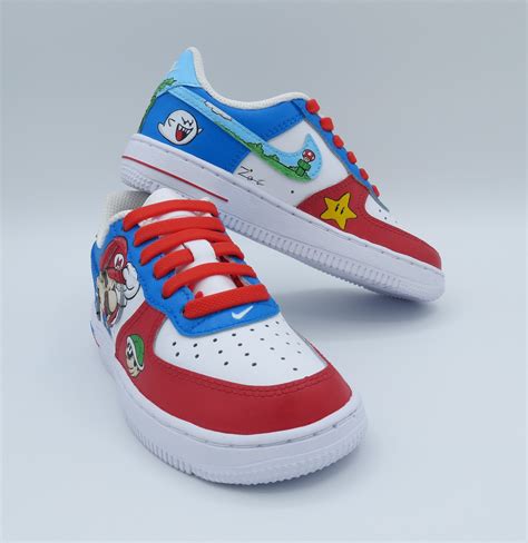 Custom Boys Shoes Mario Brother Themed Hand Painted