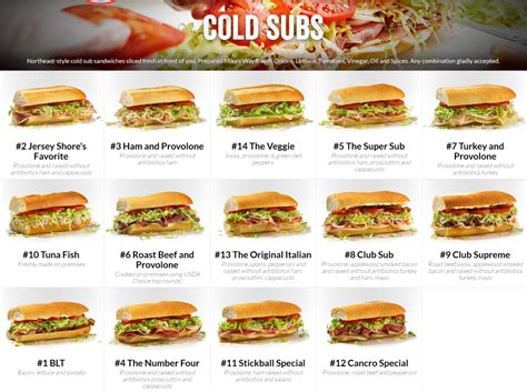 Jersey Mikes Menu And Subs Deals