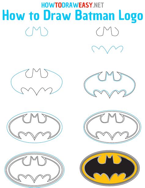 how to draw batman symbol step by step easy design talk