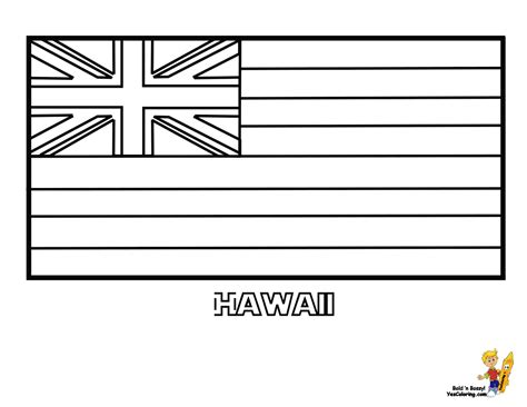 Hawaii State Flag Coloring Page Coloring Home