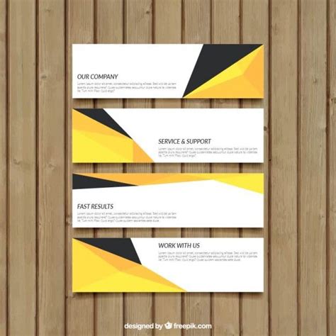 Download Abstract Banners In Yellow And Black Colors For Free
