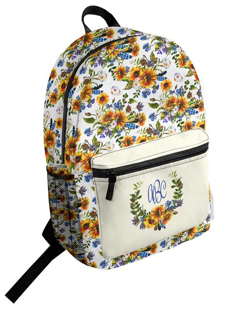 Custom Sunflowers Student Backpack Personalized Youcustomizeit