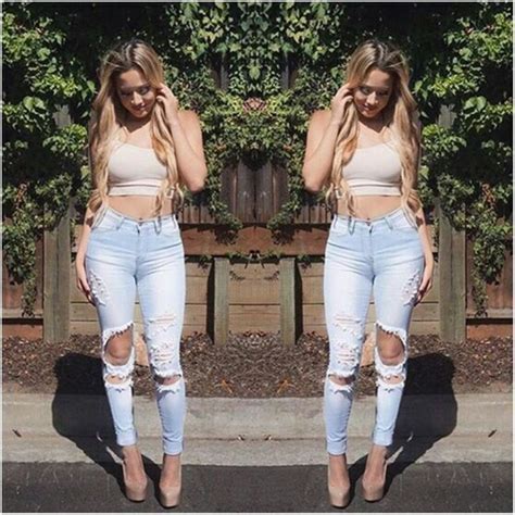 Buy New 2017 Hot Sexy Women Ripped Jeans Big Holes