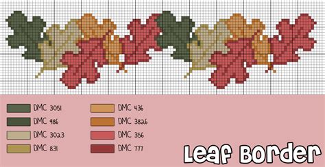 $1.00 $0.00 add to cart. Cross-Stitch Pattern: Autumn Leaf Border by cathartic ...
