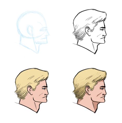 Drawing Man Face Side View Male Outline For Drawing At Getdrawings Bodenswasuee