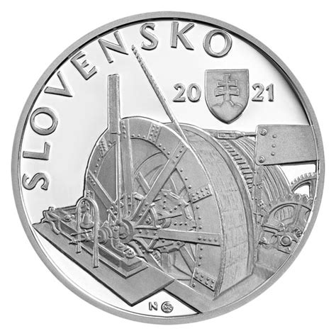 Stříbrná slov mince 10 EUR 2021 100 výročí podzemní vodní el v