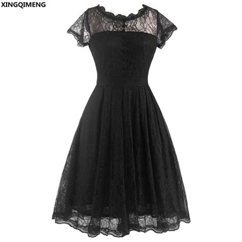 In Stock Cheap Simple Little Black Dress Lace Short