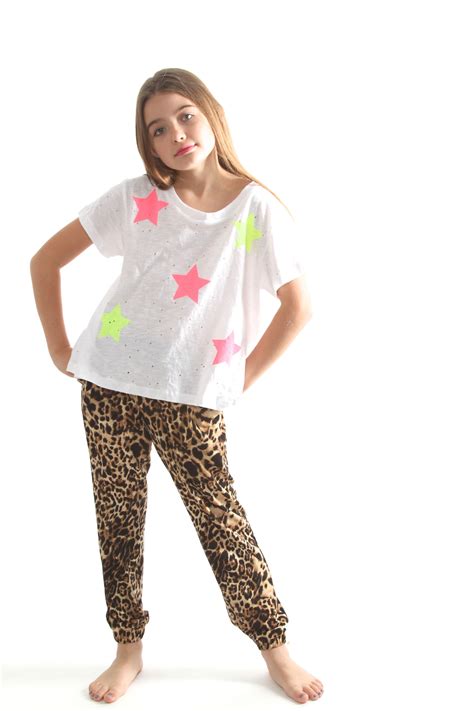 Color Star Tee And Leopard Harem Pants Girls Outfits Tween Leopard