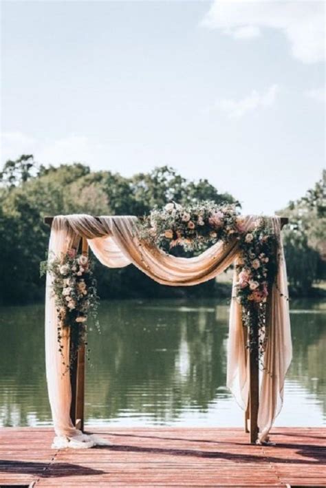 Beautiful Simplicity Wedding Arch With Fabric Draping 2780314 Weddbook