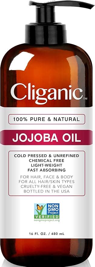 Cliganic Jojoba Oil Non Gmo Bulk 16oz 100 Pure Natural Cold