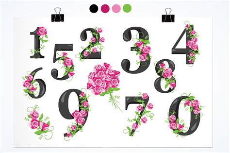 Floral Black Numbers Graphic By Prettygrafik · Creative Fabrica